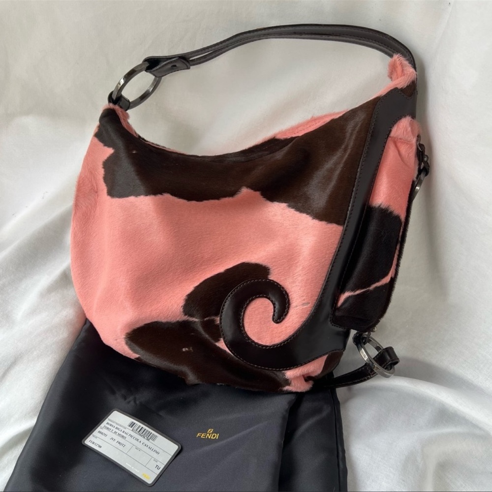 Authentic RARE Fendi Pony Hair Cow Print Oyster Bag